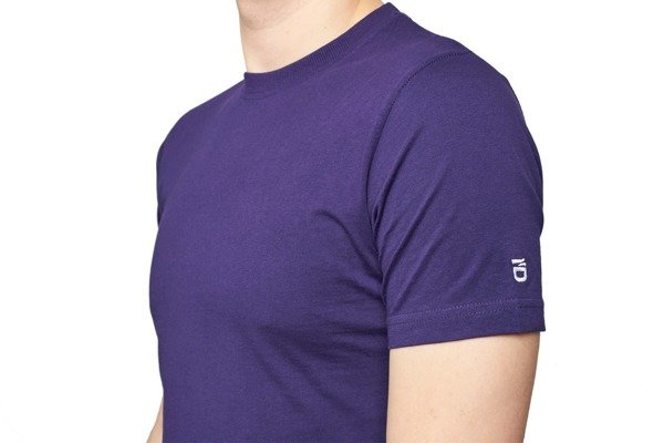 Kedar purple t-shirt with logo on sleeve