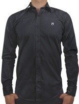 Kedar shirt slim fit black with logo