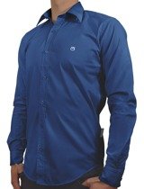 Kedar shirt slim fit navy with logo