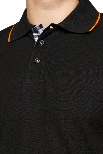 Koszulka polo kedar w kolorze czarnym z kontrastowym wykończeniem