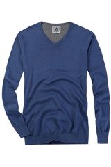 Sweter męski repablo v-neck  w kolorze jeansowym , niebieskim